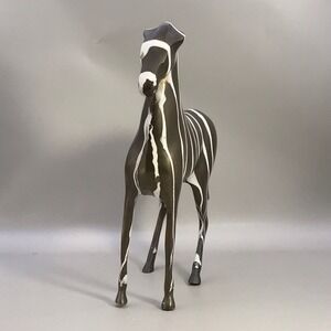 Cast Bronze Painted Zebra Statue‎ Probably African Origin